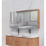 Solid timber flute mirror cabinet 1500